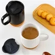 11oz Cork Base Ceramic Coffee Mug Removable Insulated Bottom | https://www.bestnamebadges.com