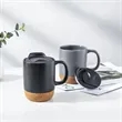 11oz Cork Base Ceramic Coffee Mug Removable Insulated Bottom | https://www.bestnamebadges.com