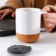 11oz Cork Base Ceramic Coffee Mug Removable Insulated Bottom | https://www.bestnamebadges.com