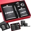 Hip Flask Gift Set for Men Hidden Leather with Cups Funnel | https://www.bestnamebadges.com
