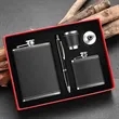 Hip Flask Gift Set for Men Hidden Leather with Cups Funnel | https://www.bestnamebadges.com