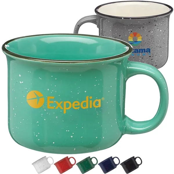 7.5 oz. Campfire Speckled Ceramic Coffee Mugs w/ Flared top
