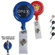 Round Retractable Badge Reel w/ Bulldog Clip on backing | https://www.bestnamebadges.com
