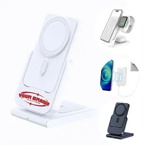 Foldable 3 In 1 Magnetic Power Bank With Stand For Iwatch