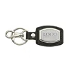 Leather And Brushed Plate Keyring Gift Keychain | https://www.bestnamebadges.com