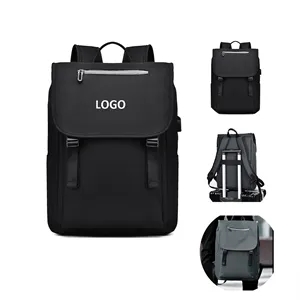 Black Gray School Bag 15.6 inch Laptop Backpack