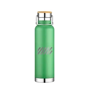 Slate 22oz Vacuum Bottle W/ Bamboo Top | https://www.bestnamebadges.com