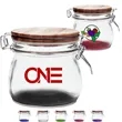 16 oz. Glass Candy Jars w/ Wire Wooden Lid | https://www.bestnamebadges.com