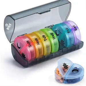7 Day Weekly Pill Organizer with 2 Times a Day Compartment