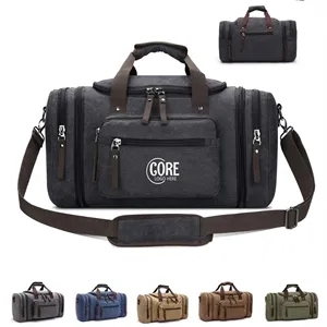 Canvas Travel Duffle Bag With Shoulder Strap