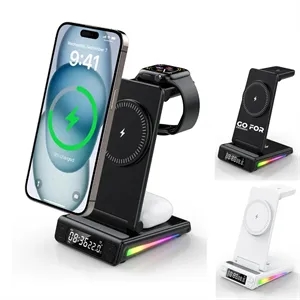 4 in 1 Wireless Charging Stand with Alarm Clock
