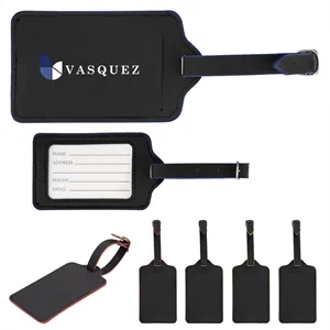 Recycled Leatherette Luggage Tag | https://www.bestnamebadges.com