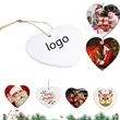Heart Shape Ceramic Christmas Ornament | https://www.bestnamebadges.com