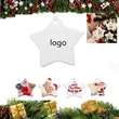 Star Shape Ceramic Christmas Ornament | https://www.bestnamebadges.com