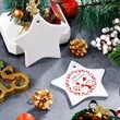 Star Shape Ceramic Christmas Ornament | https://www.bestnamebadges.com
