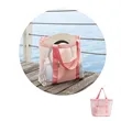 Pink Mesh Beach Storage Bag for Women | https://www.bestnamebadges.com
