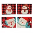 Christmas Decorations Linen Printed Placemat | https://www.bestnamebadges.com