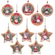 Christmas Ornaments LED Wood Star Round Luminous | https://www.bestnamebadges.com