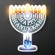 Happy Hanukkah LED Menorah Light Pin | https://www.bestnamebadges.com