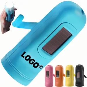 Portable Hand Crank Solar Powered Flashlight Outdoor Sports