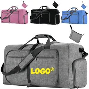Foldable Travel Gym Duffel Bag With Shoes Compartment