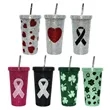 16 Oz Bling Diamond Straw Cup | https://www.bestnamebadges.com