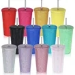 16 Oz Bling Diamond Straw Cup | https://www.bestnamebadges.com