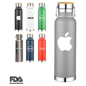 22oz Double Wall Stainless Steel Vacuum Insulated w/ Bamboo