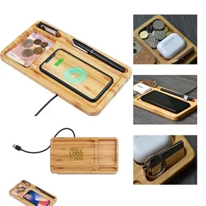 Wireless Charging Station With Desk Organizer Pad