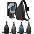 Men's Crossbody Backpack with USB Charging | https://www.bestnamebadges.com