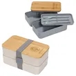Double Decker Lunch Box with FSC® Bamboo Lid & Utensils | https://www.bestnamebadges.com