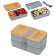 Double Decker Lunch Box with FSC® Bamboo Lid & Utensils | https://www.bestnamebadges.com
