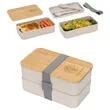Double Decker Lunch Box with FSC® Bamboo Lid & Utensils | https://www.bestnamebadges.com