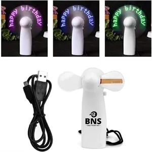 Light-Up Handheld Mini Message Rechargeable LED Light Fan 