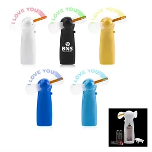 Wind Power Handheld Mini Message Fan With LED Words