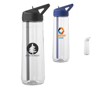 30 oz. Plastic Water Bottle W/ Sip Straw | https://www.bestnamebadges.com