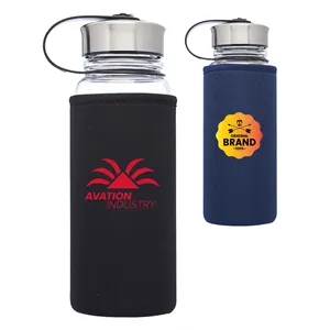 25 oz. Kangaroo Glass Sports Bottles in Neoprene Pouch | https://www.bestnamebadges.com