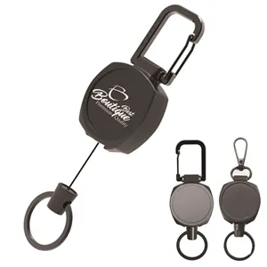 Keychain Carabiner Badge Holder with Retractable Cord