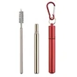 Collapsible Portable Metal Reusable Straws with Clean Brush | https://www.bestnamebadges.com