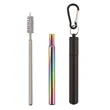 Collapsible Portable Metal Reusable Straws with Clean Brush | https://www.bestnamebadges.com
