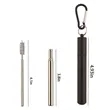 Collapsible Portable Metal Reusable Straws with Clean Brush | https://www.bestnamebadges.com