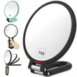 Double Sided Magnifying Mirror Adjustable Travel Handheld | https://www.bestnamebadges.com