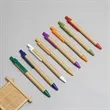 Wheat straw Bamboo Retractable Refillable Ballpoint Pen Clip | https://www.bestnamebadges.com
