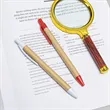 Wheat straw Bamboo Retractable Refillable Ballpoint Pen Clip | https://www.bestnamebadges.com