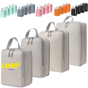 4PCS Compression Packing Cubes Expandable Travel Suitcase