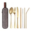 Portable Stainless Steel Reusable Cutlery Set with Case | https://www.bestnamebadges.com