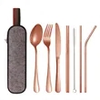 Portable Stainless Steel Reusable Cutlery Set with Case | https://www.bestnamebadges.com