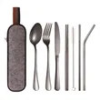 Portable Stainless Steel Reusable Cutlery Set with Case | https://www.bestnamebadges.com