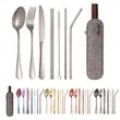 Portable Stainless Steel Reusable Cutlery Set with Case | https://www.bestnamebadges.com