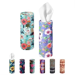 6.8cm * 14.5cm Cylinder Car Tissue Box Custom